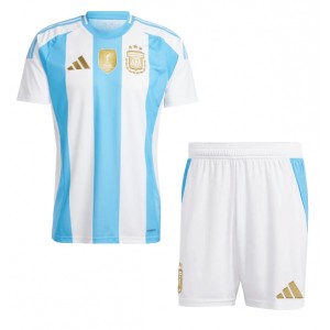 Fotbalové Dres Argentina Dětské Domácí Oblečení Copa America 2024 Krátký Rukáv (+ trenýrky)